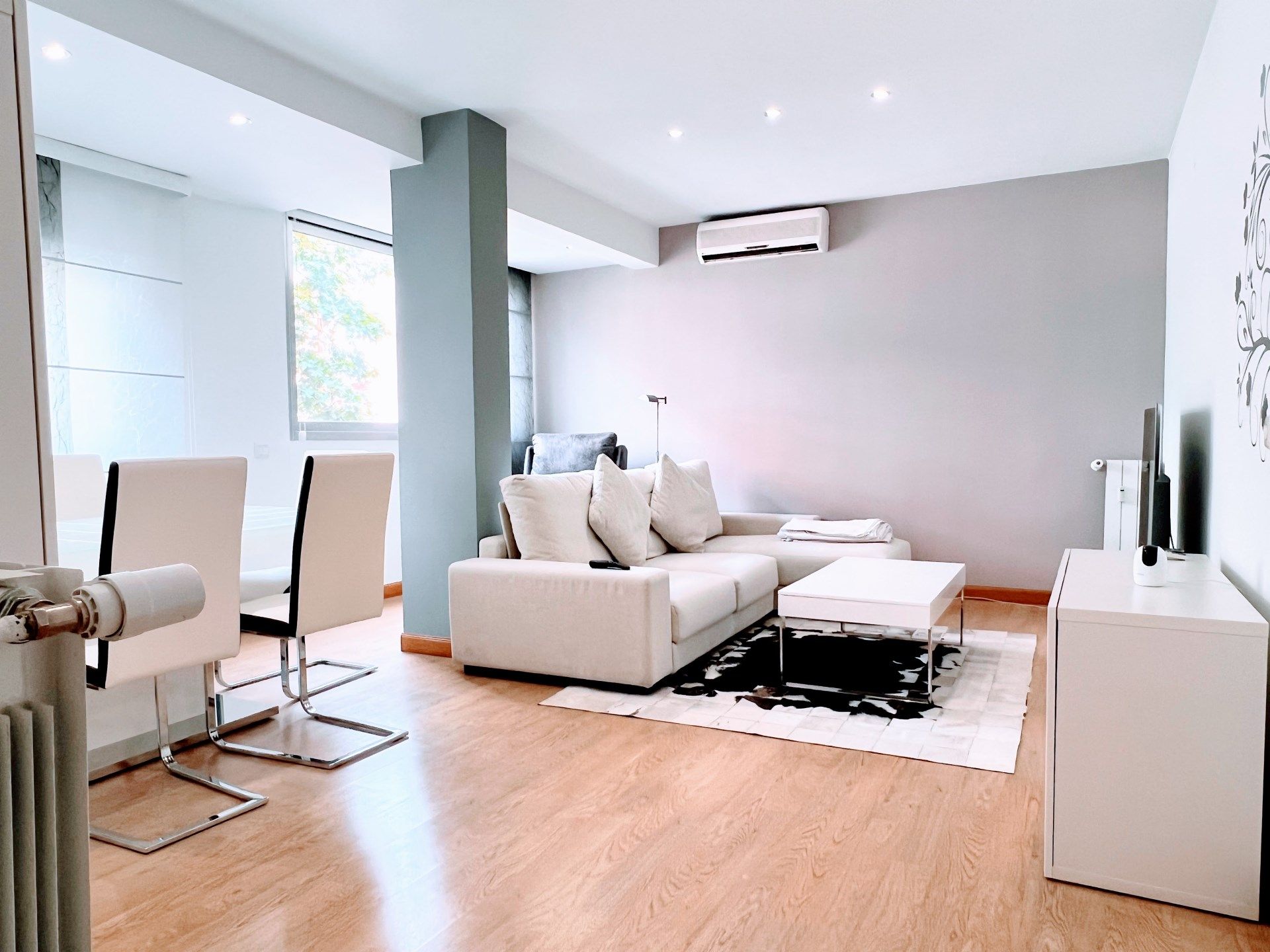 Living room of Flat to rent in  Madrid Capital  with Air Conditioner, Heating and Furnished