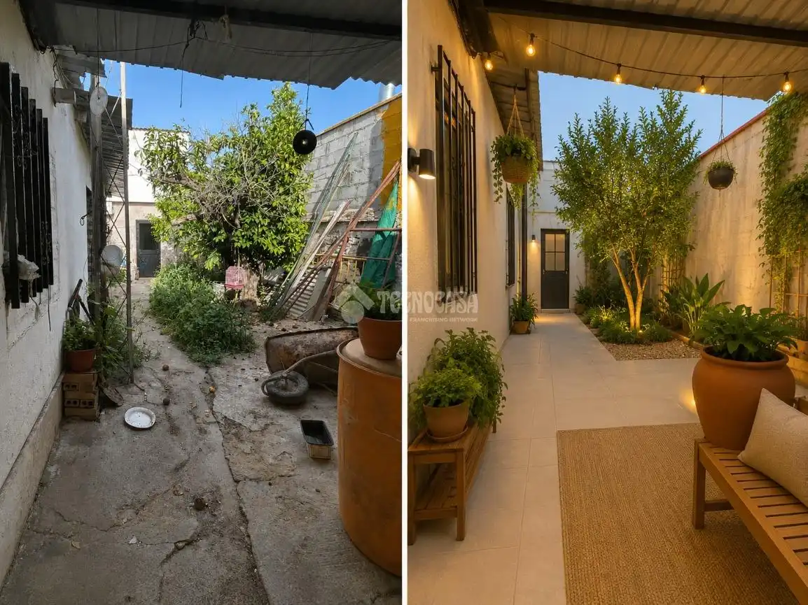 Terrasse von Einfamilien-Reihenhaus zum Verkauf in La Rinconada mit Klimaanlage und Heizung