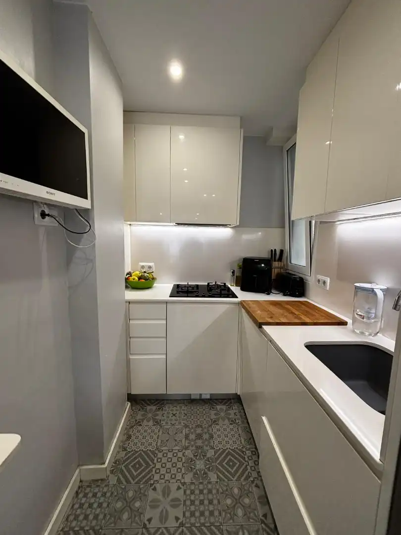 Küche von Wohnung zum Verkauf in Badalona mit Klimaanlage, Heizung und Parkett