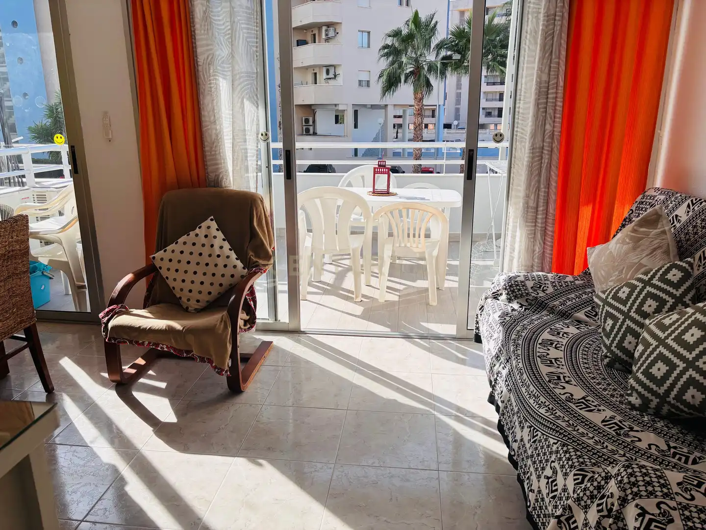 Terraza de Apartamento de alquiler en Calpe / Calp con Aire acondicionado, Lavadora y Microondas