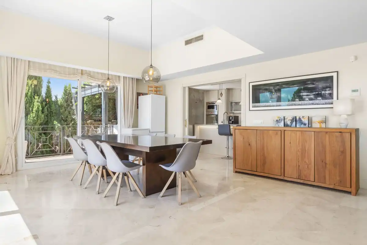 Comedor de Casa o chalet en venta en Manilva con Aire acondicionado, Jardín privado y Terraza