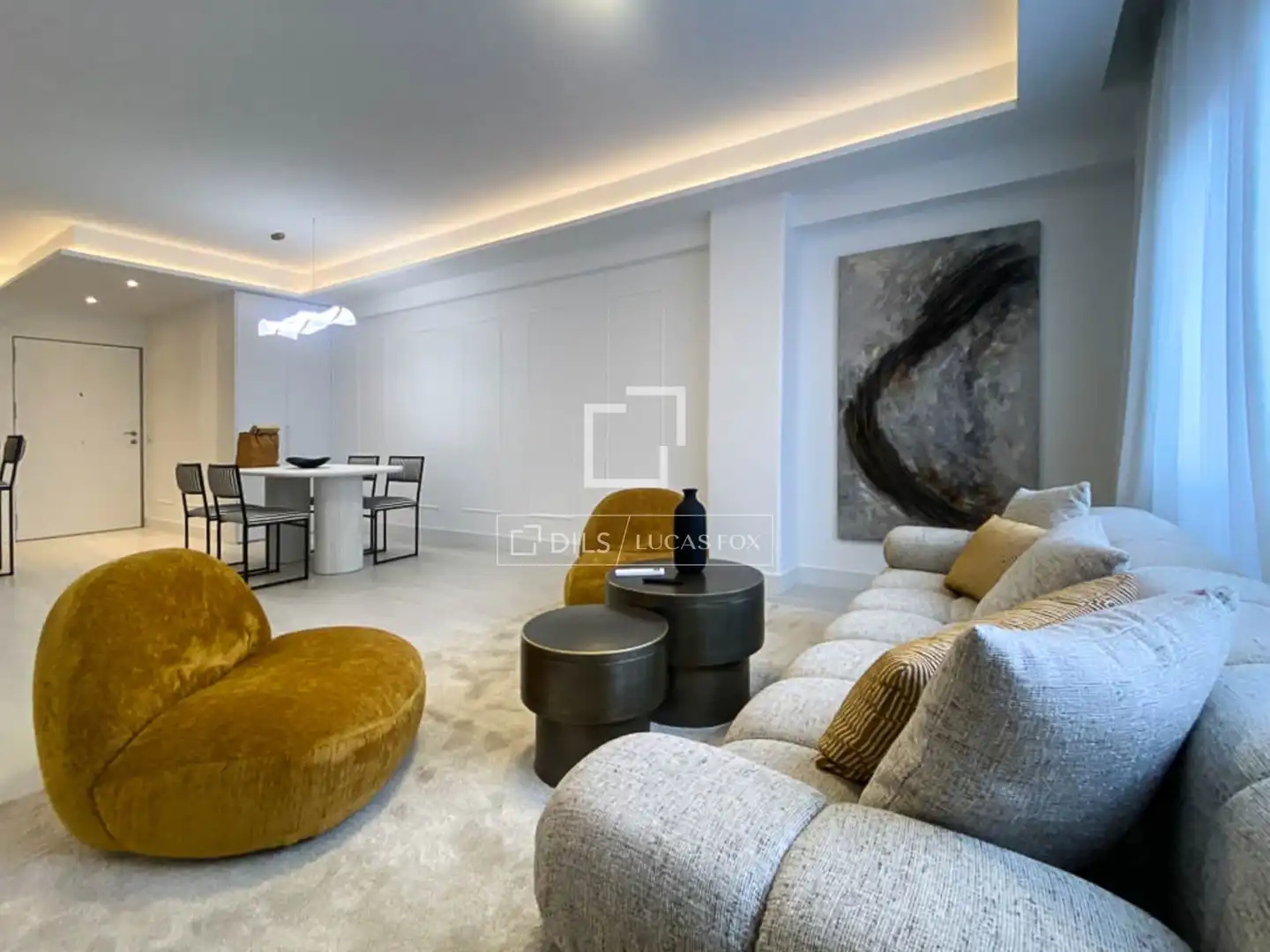Sala de estar de Piso de alquiler en Sant Miquel de Fluvià con Aire acondicionado, Parquet y Amueblado