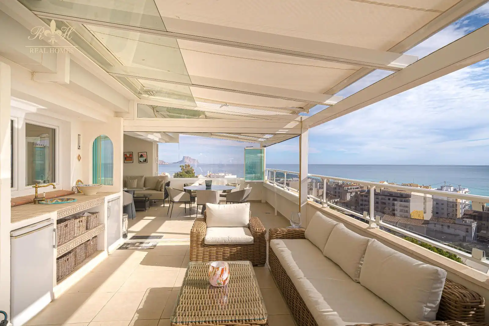 Terrasse von Dachboden zum Verkauf in Altea mit Klimaanlage, Heizung und Schwimmbad