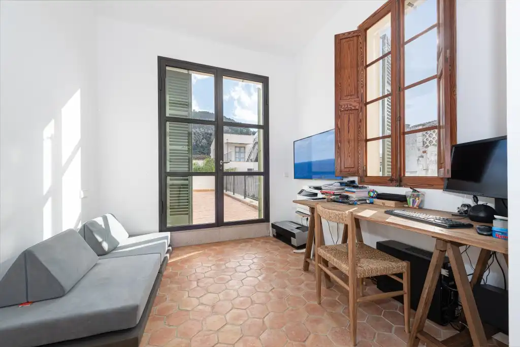 Schlafzimmer von Country house zur Miete in Pollença mit Klimaanlage, Heizung und Privatgarten