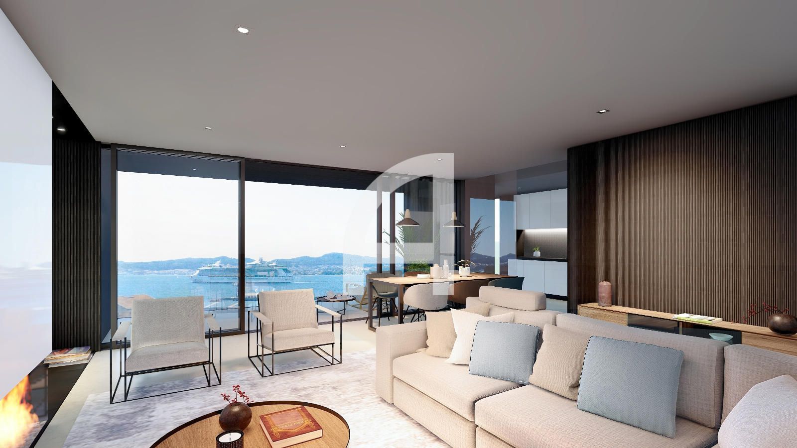 Living room of Flat for sale in Vigo   with Heating, Parquet flooring and Terrace