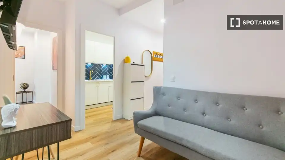 Living room of Flat for share in Barcelona  with Air Conditioner, Terrace and Furnished
