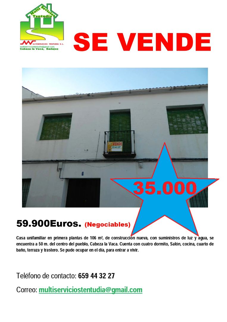 Exterior view of Flat for sale in Cabeza la Vaca  with Terrace and Balcony