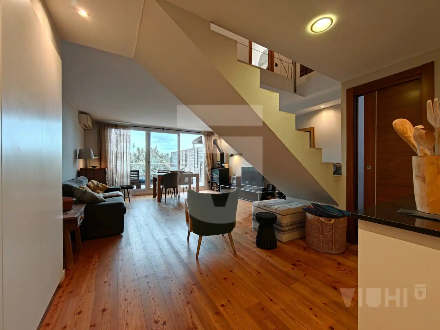 Sala de estar de Casa adosada en venta en Tiana con Aire acondicionado, Jardín privado y Parquet