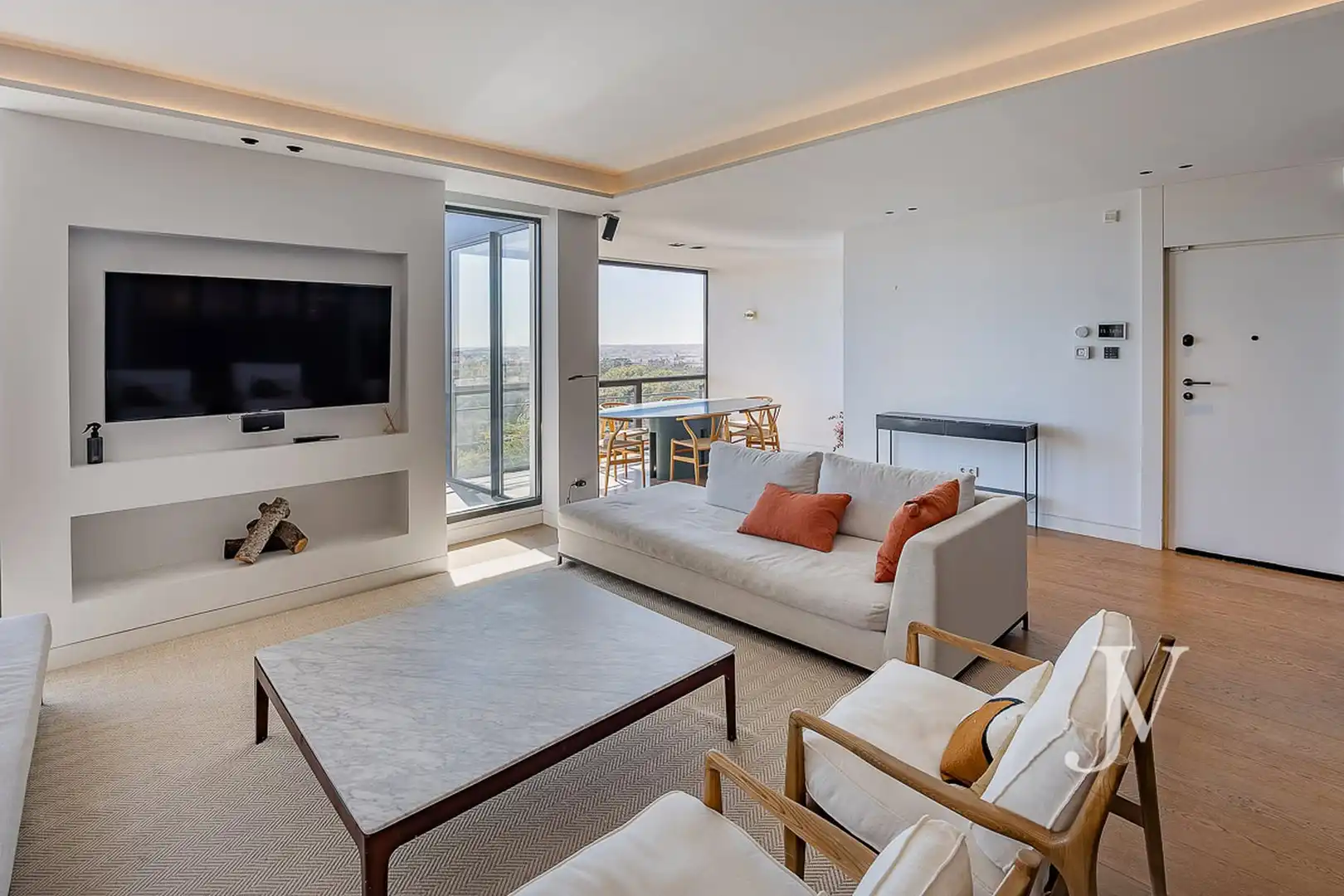 Sala d'estar de Dúplex de lloguer en Madrid amb Aire condicionat, Calefacció i Jardí privat