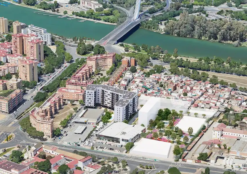 Vista exterior de Piso en venta en Sevilla con Terraza, Trastero y Piscina comunitaria