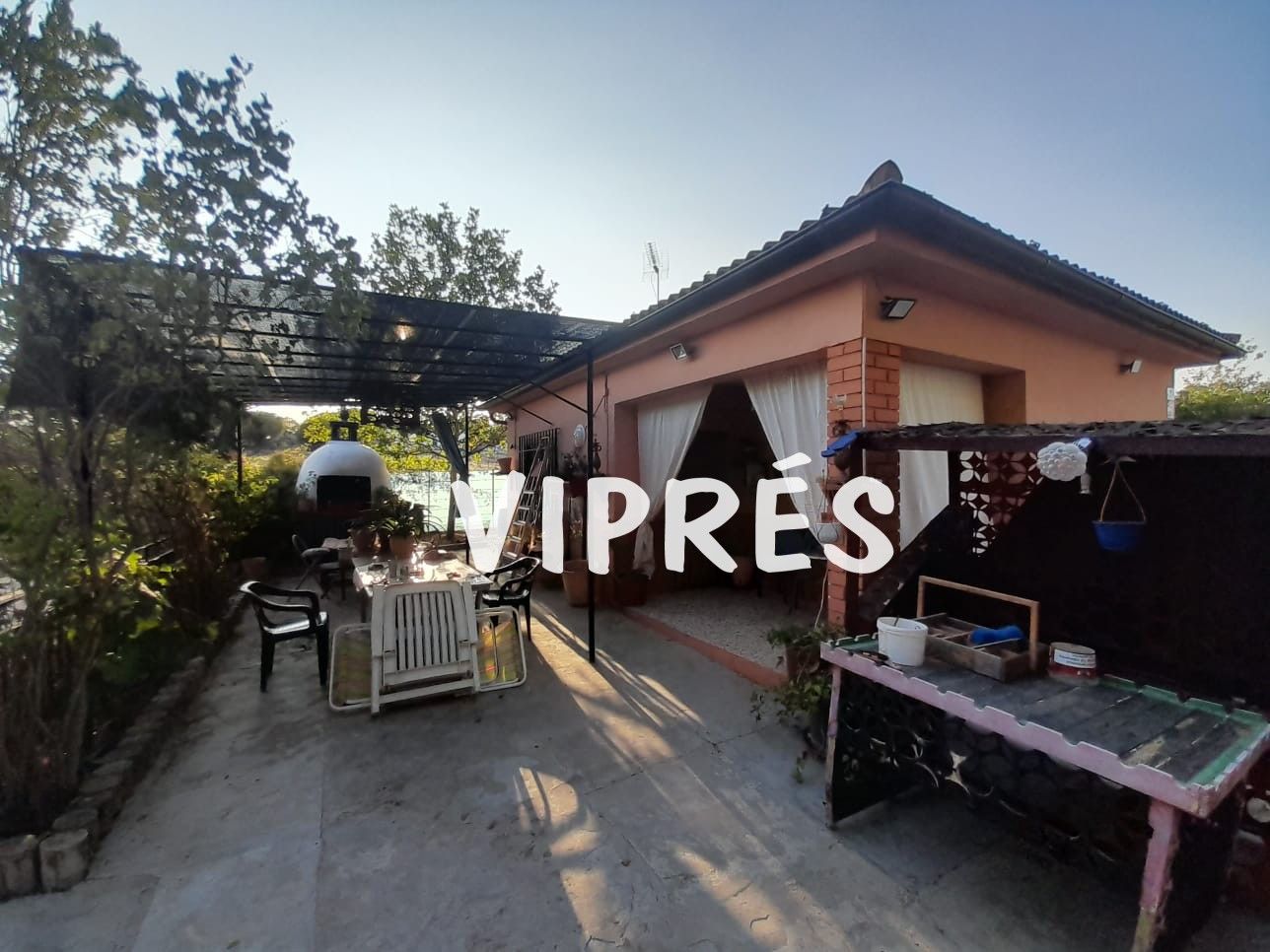 Terraza de Finca rústica en venta en Casar de Cáceres con Aire acondicionado, Calefacción y Piscina