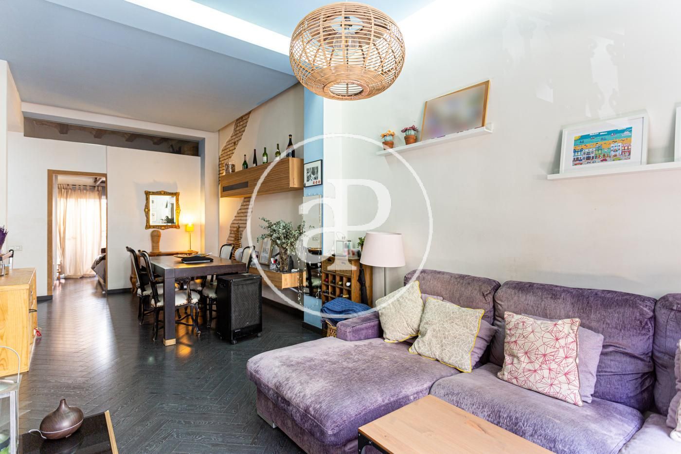 Living room of Flat for sale in  Valencia Capital  with Air Conditioner, Heating and Furnished