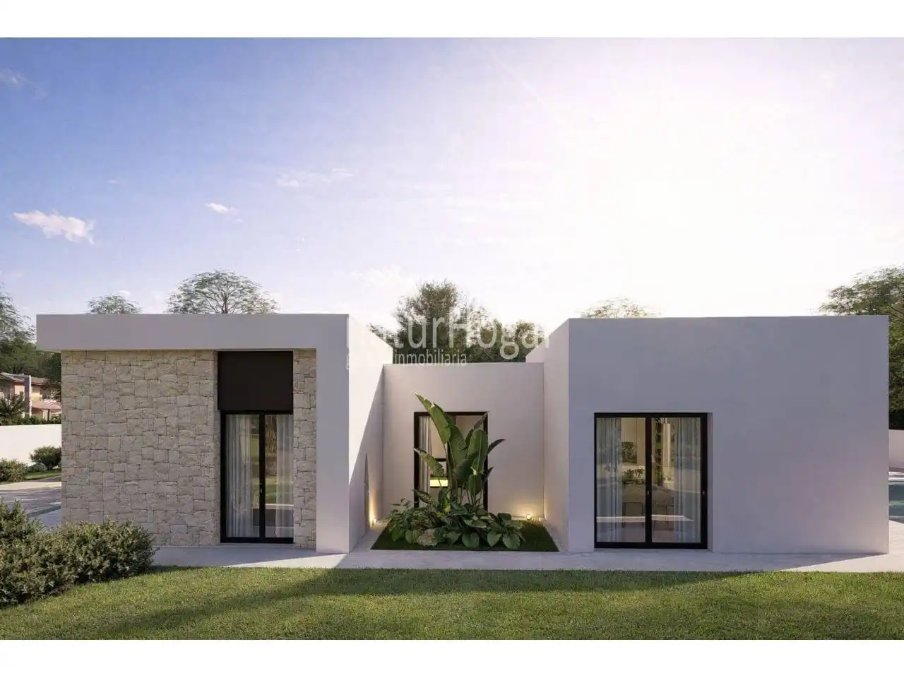 Exterior view of Houses for sale in La Pobla de Vallbona  with Air Conditioner, Private garden and Swimming Pool