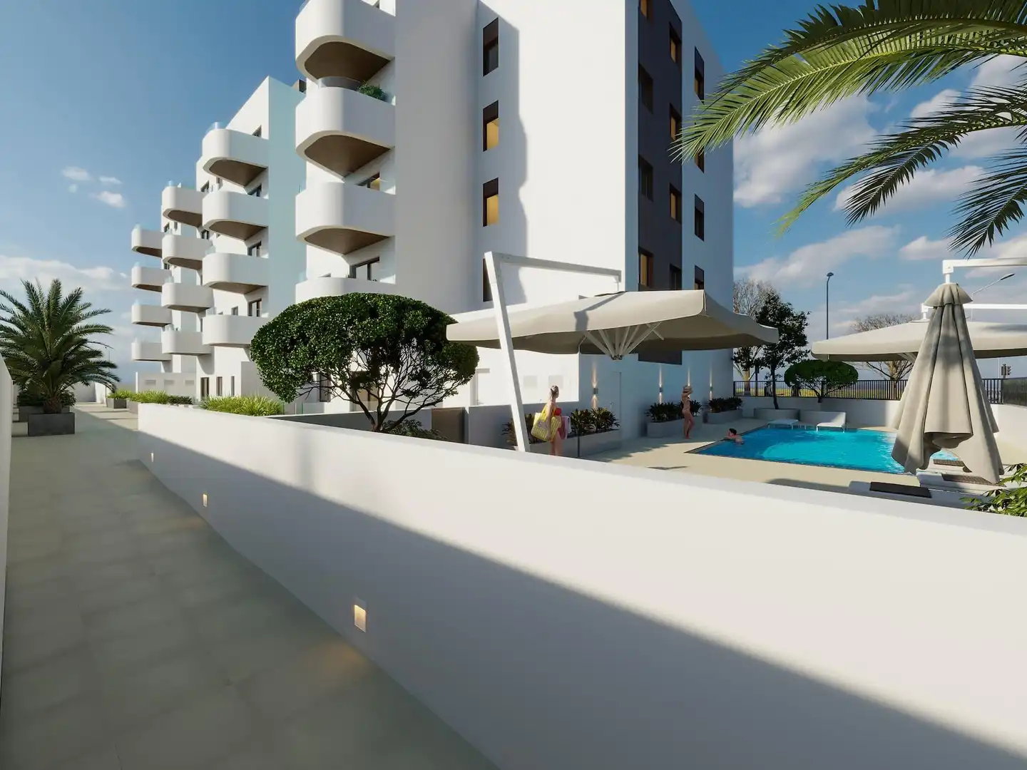 Swimming pool of Apartments for sale in Mijas  with Air Conditioner, Heating and Terrace