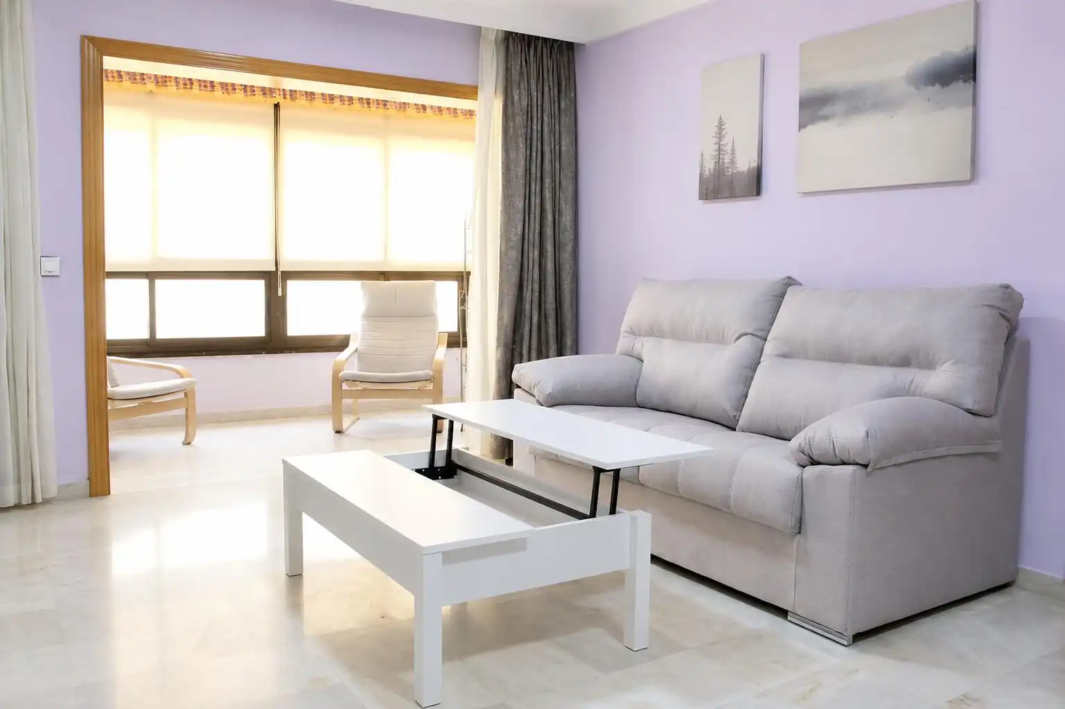 Sala de estar de Piso de alquiler en Málaga con Aire acondicionado, Calefacción y Jardín privado