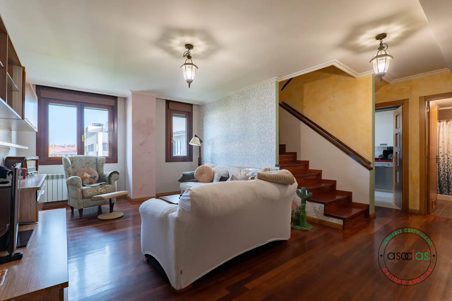 Sala de estar de Piso en venta en Gijón  con Calefacción, Parquet y Trastero