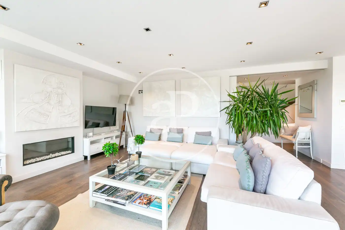 Living room of Houses for rent in Barcelona  with Air Conditioner, Heating and Private garden