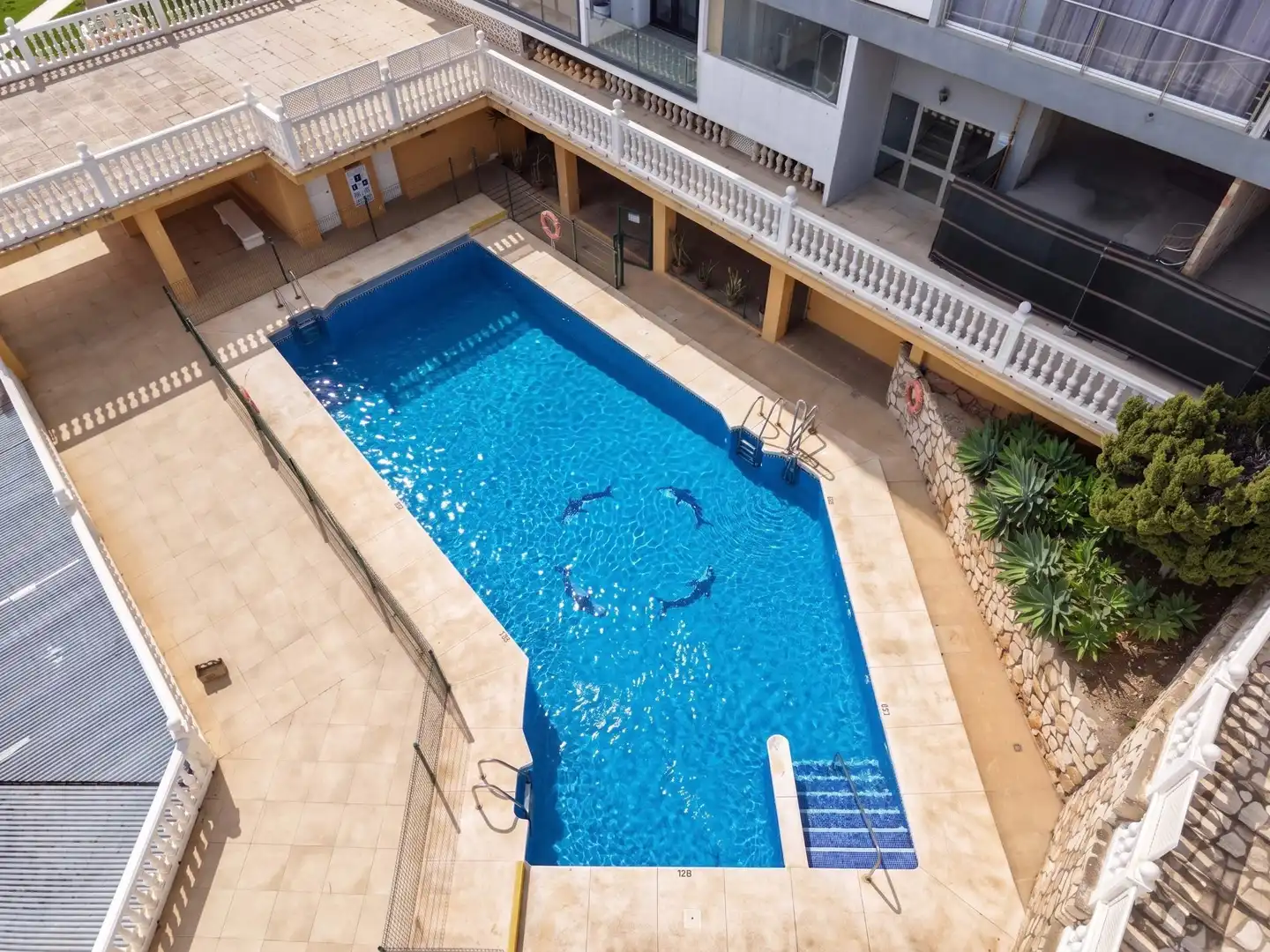 Schwimmbecken von Wohnungen zum Verkauf in Benalmádena mit Privatgarten, Terrasse und Abstellraum