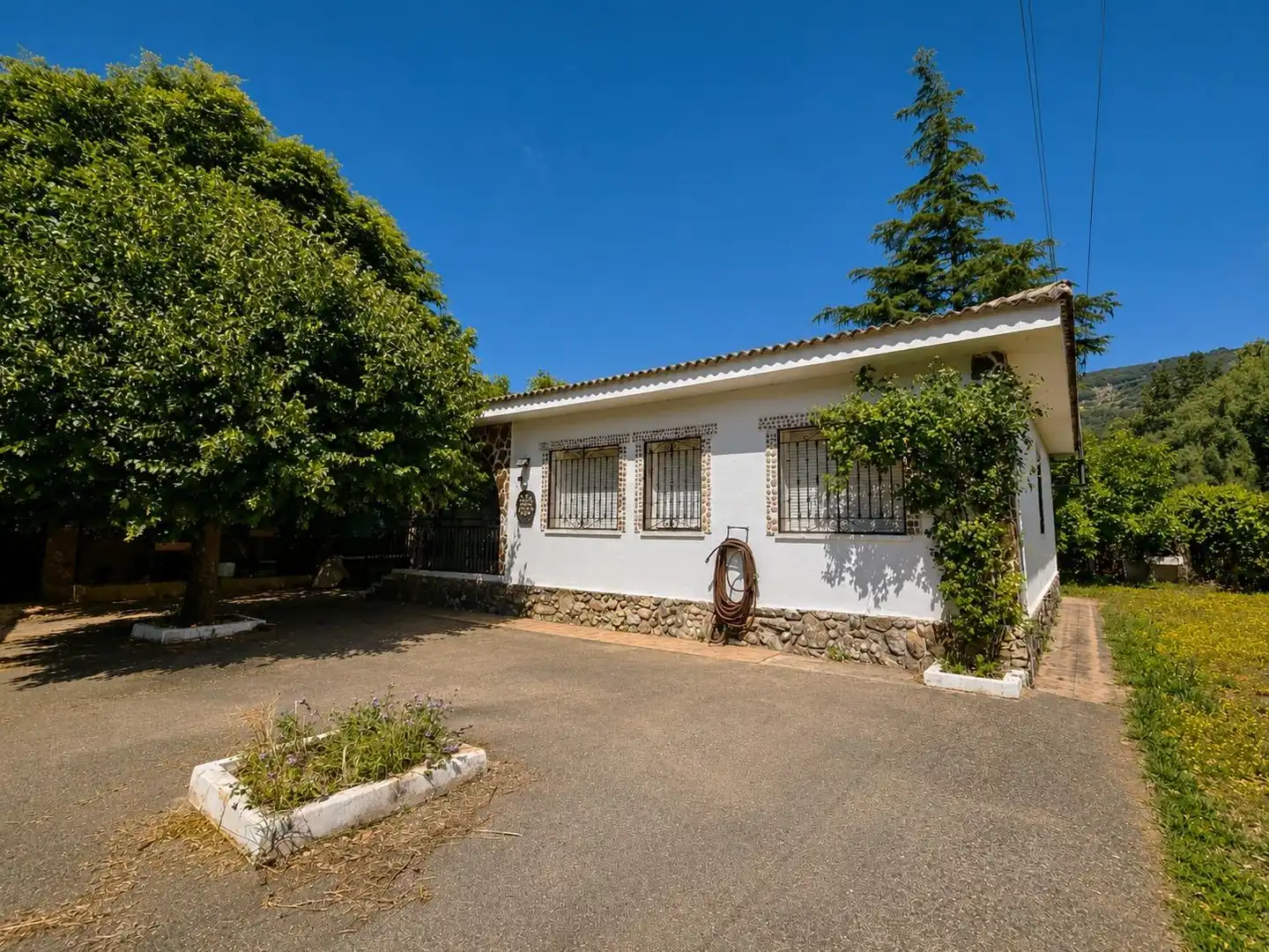 Vista exterior de Casa o chalet en venta en Casas del Castañar con Jardín privado, Trastero y Piscina
