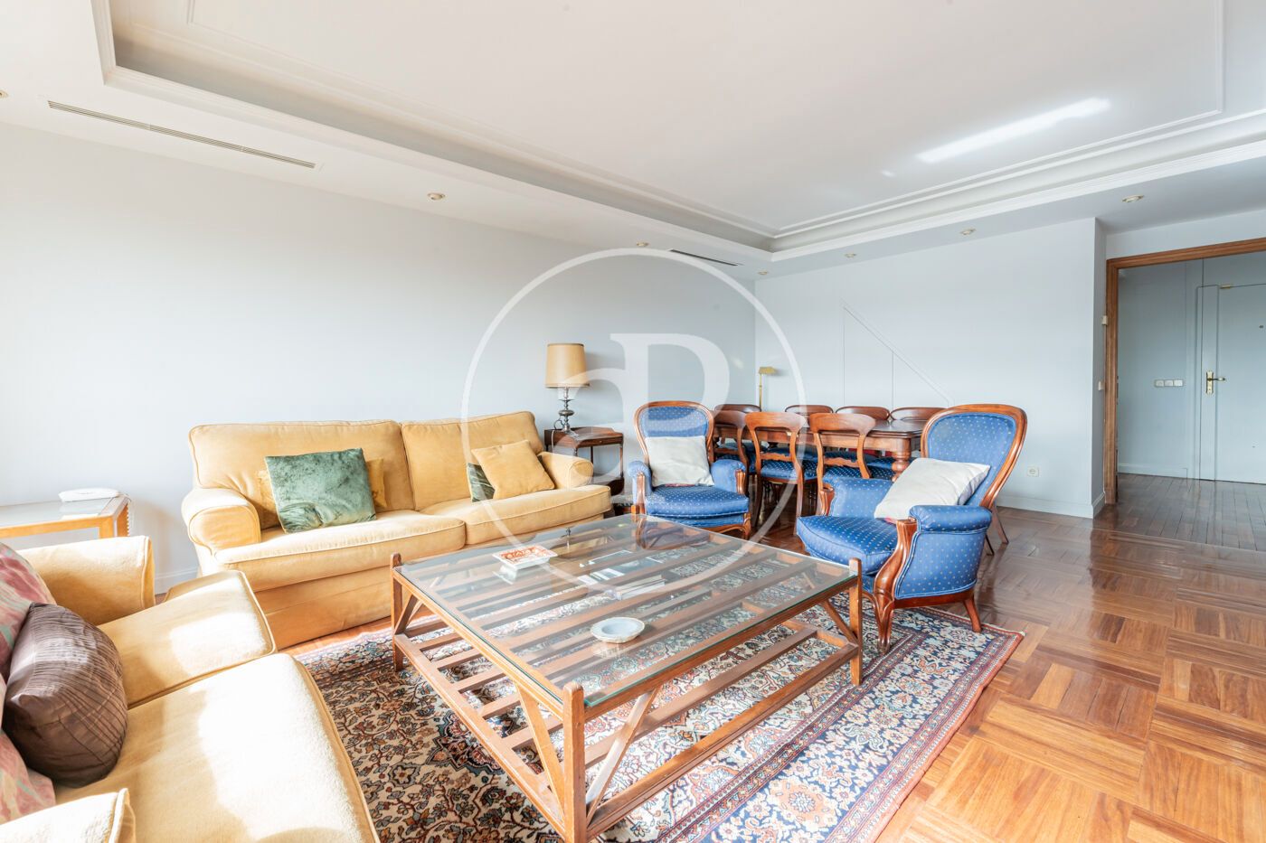 Sala d'estar de Pis en venda en  Madrid Capital amb Calefacció, Jardí privat i Terrassa