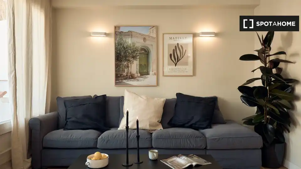Sala d'estar de Apartament per a compartir en Sarrià - Sant Gervasi