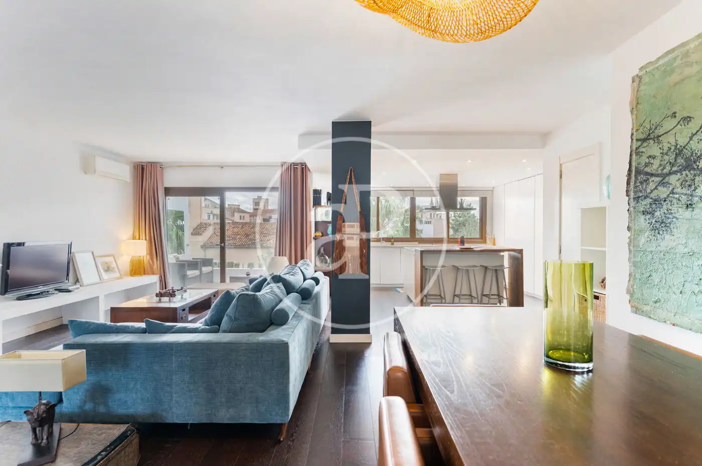 Sala de estar de Ático de alquiler en  Palma de Mallorca con Aire acondicionado, Calefacción y Terraza