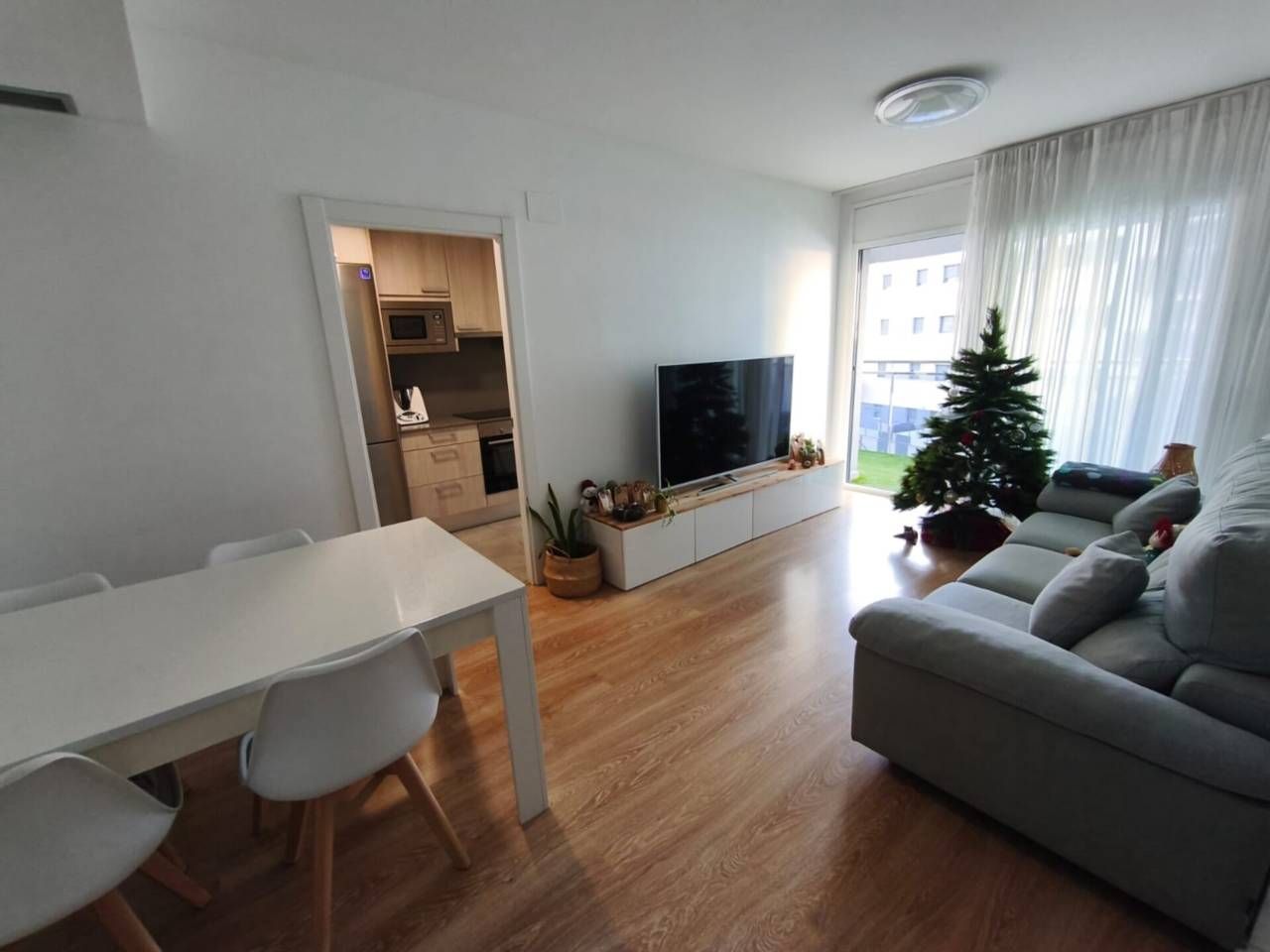 Sala de estar de Piso en venta en Badalona con Aire acondicionado, Parquet y Balcón