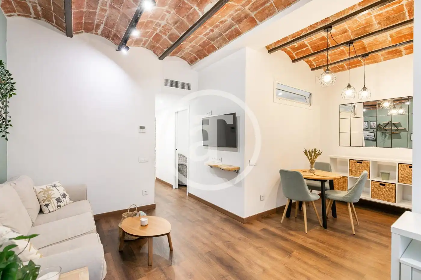 Sala d'estar de Pis de lloguer en  Barcelona Capital amb Aire condicionat, Calefacció i Moblat