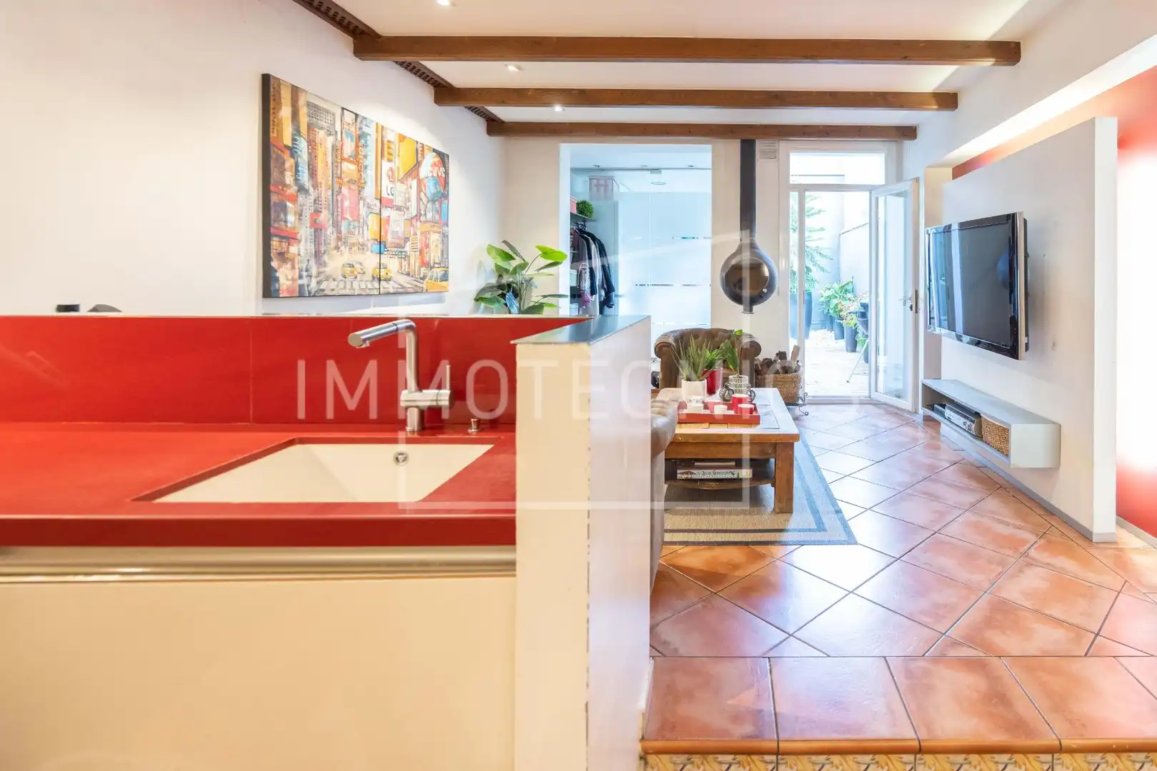 Cocina de Casa adosada en venta en Granollers con Balcón