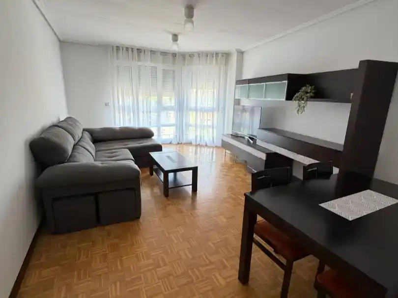 Sala d'estar de Apartament de lloguer en Miranda de Ebro amb Parquet, Moblat i Balcó