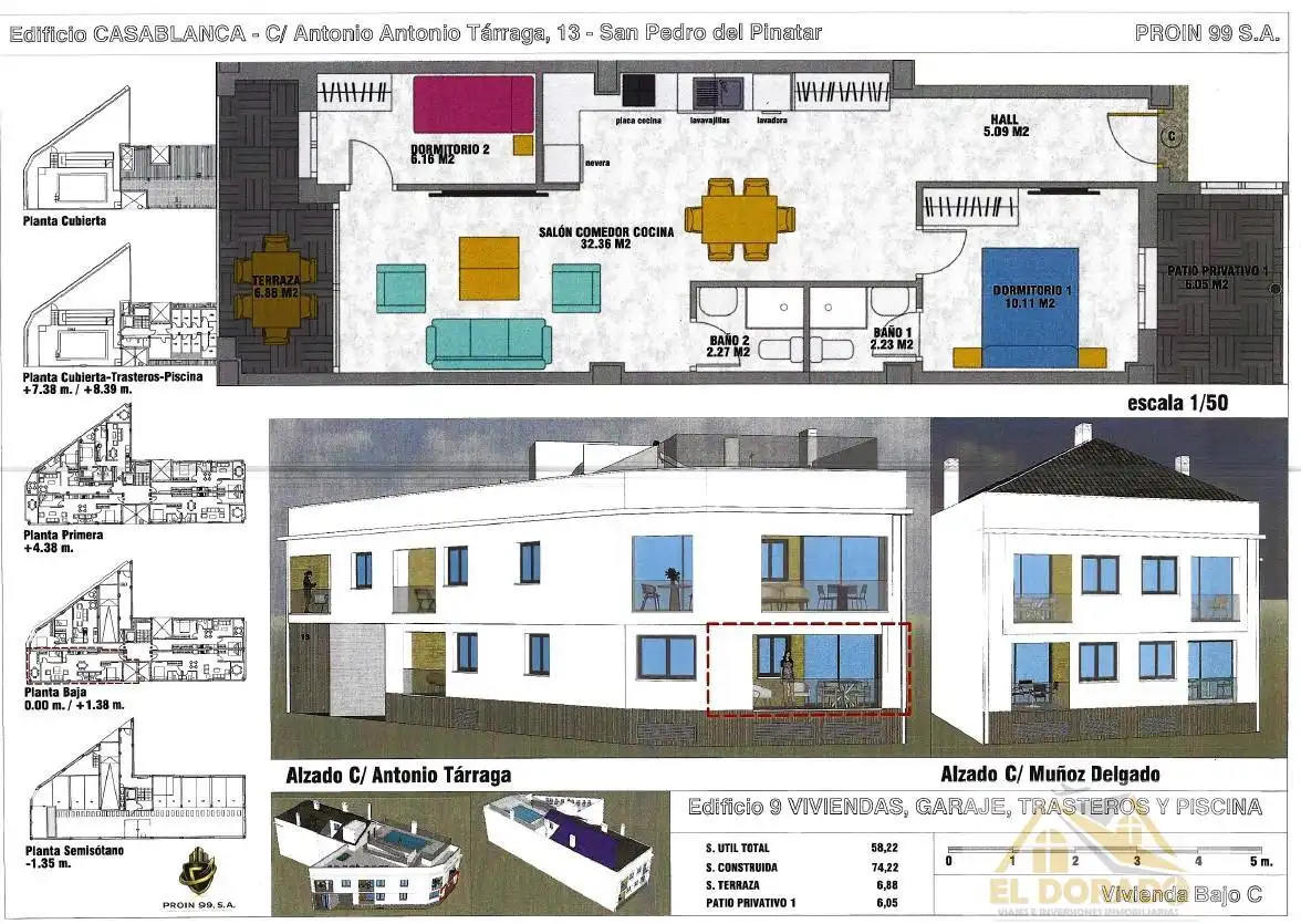Apartamento en venta en San Pedro del Pinatar con Aire acondicionado, Calefacción y Terraza