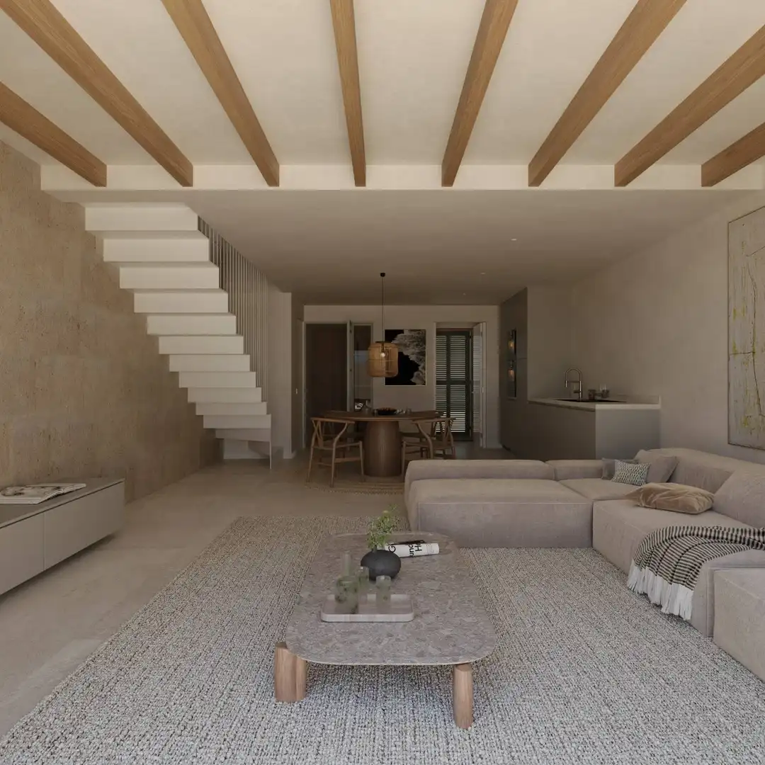 Sala de estar de Casa adosada en venta en Ariany con Calefacción, Terraza y Piscina