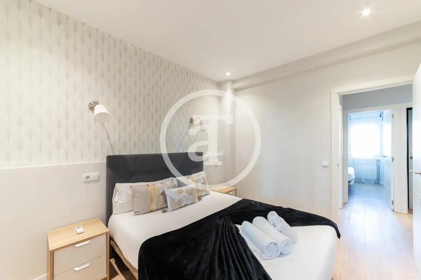 Schlafzimmer von Wohnung zur Miete in Madrid mit Klimaanlage, Möbliert und Ofen