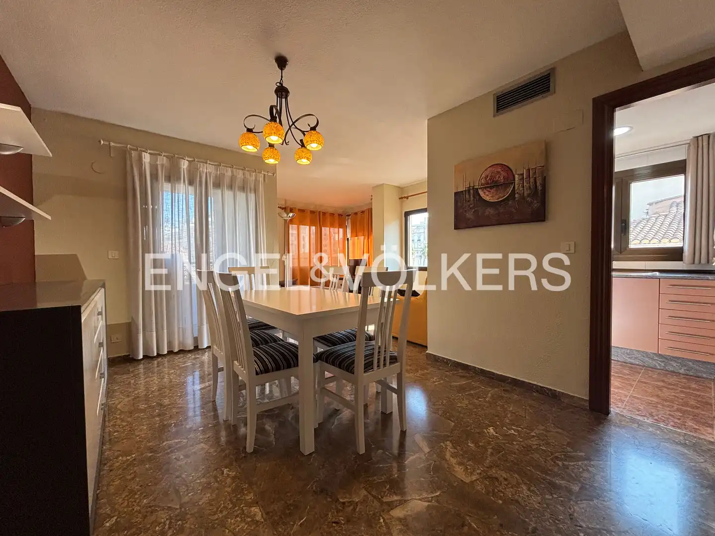 Esszimmer von Wohnung zur Miete in Valencia mit Klimaanlage, Heizung und Balkon