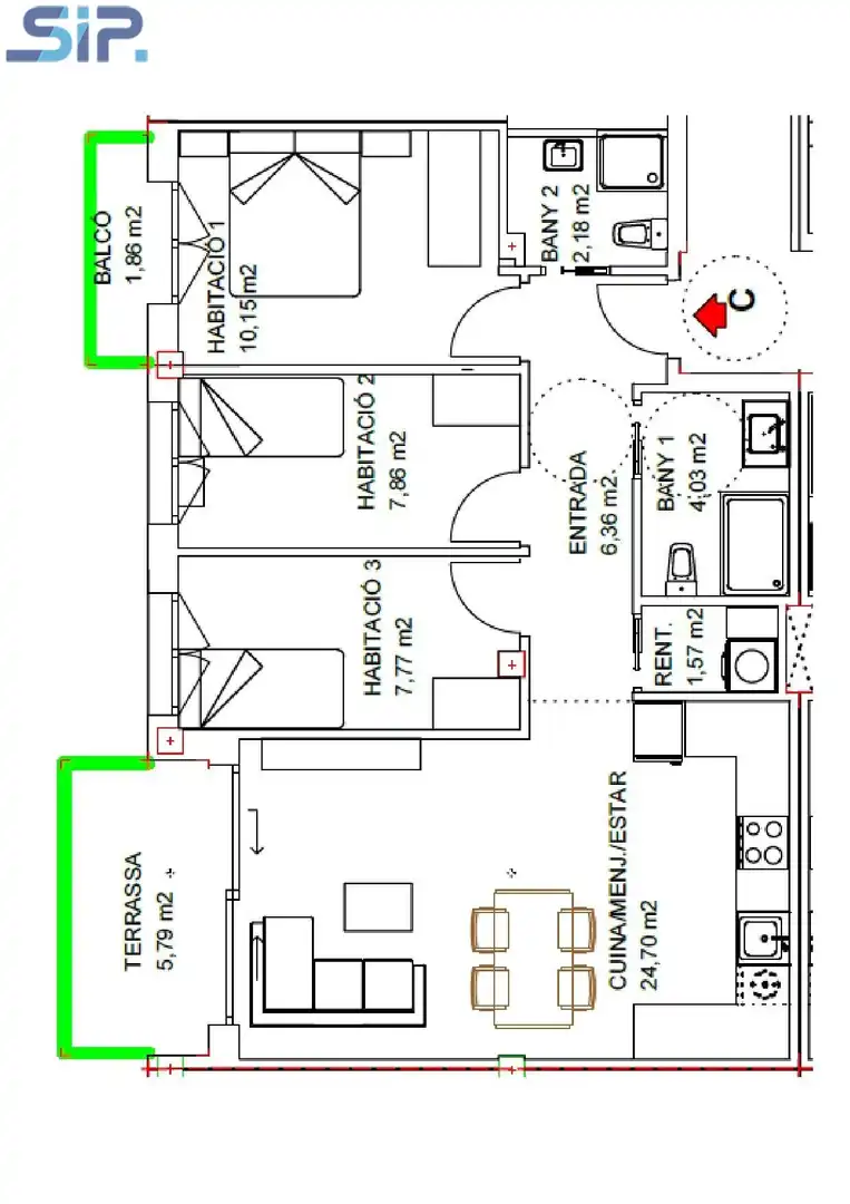Piso en venta en Santa Margarida I Els Monjos con Parquet, Terraza y Balcón