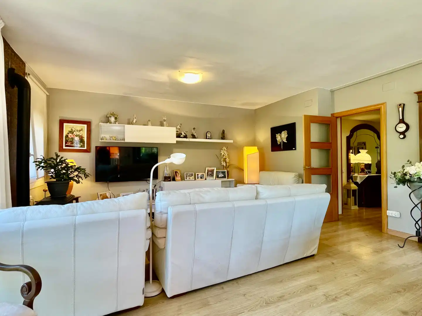 Wohnzimmer von Dachboden zum Verkauf in Caldes d'Estrac mit Klimaanlage, Heizung und Terrasse