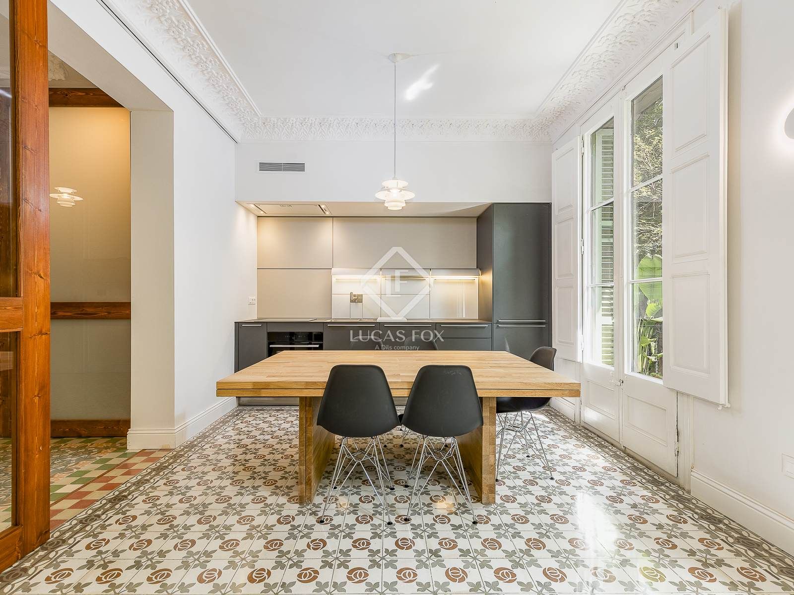 Kitchen of Flat for sale in  Barcelona Capital  with Air Conditioner, Heating and Balcony