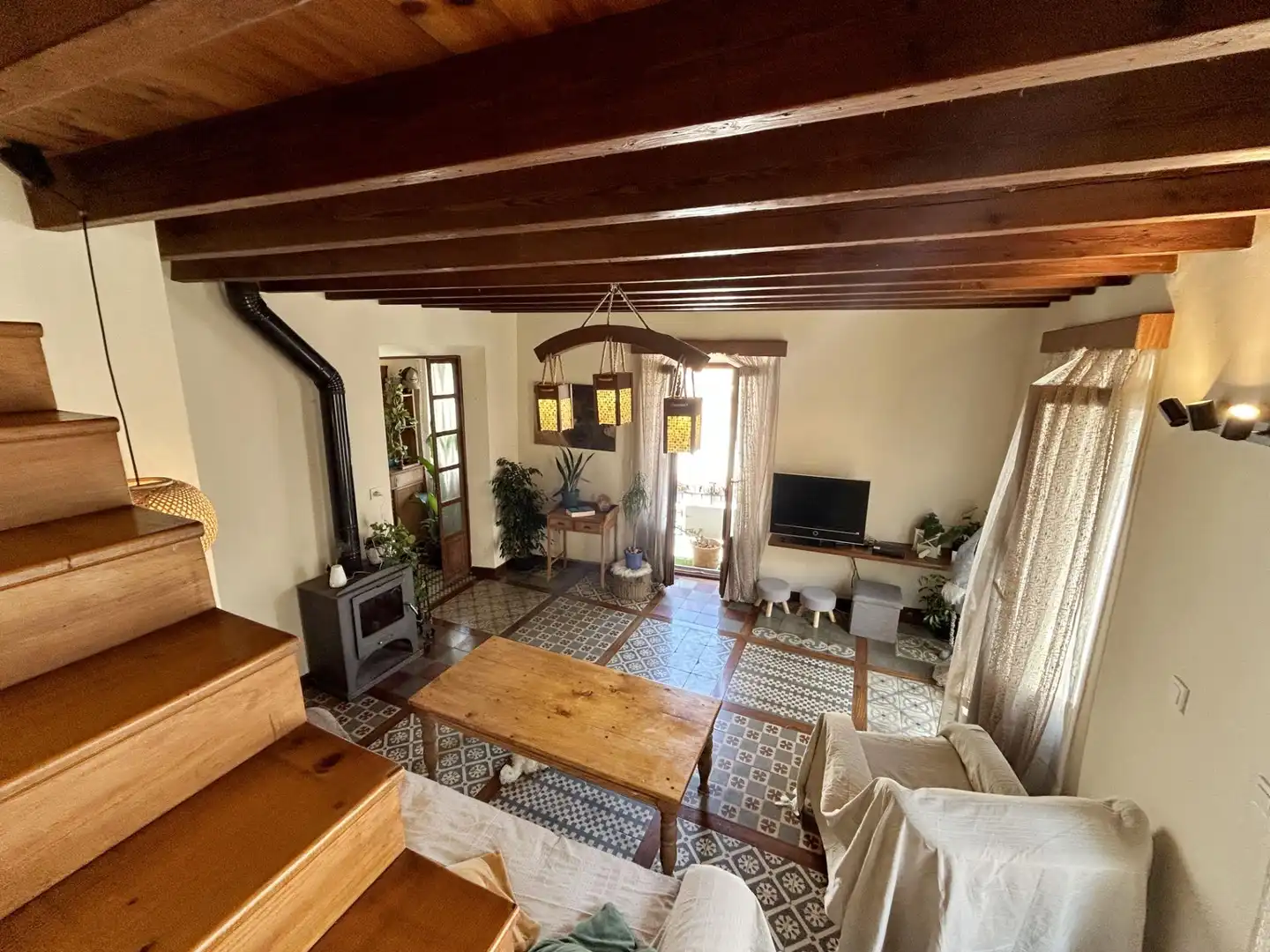 Wohnzimmer von Haus oder Chalet zum Verkauf in Novelda mit Parkett, Terrasse und Alarm