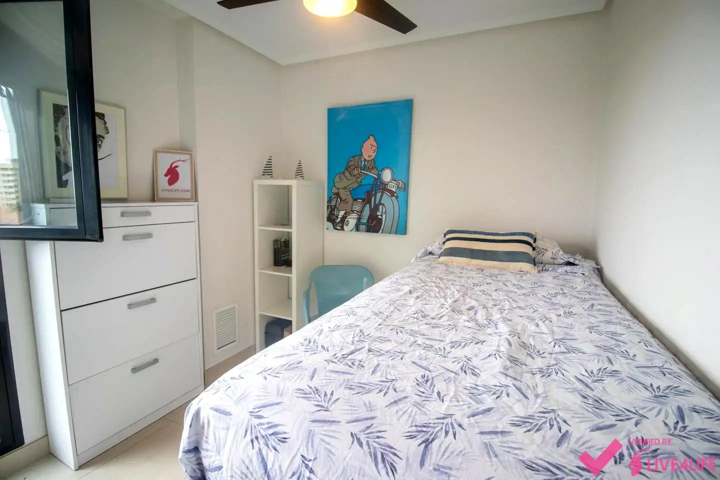 Schlafzimmer von Wohnung zur Miete in Alboraya mit Klimaanlage, Terrasse und Möbliert