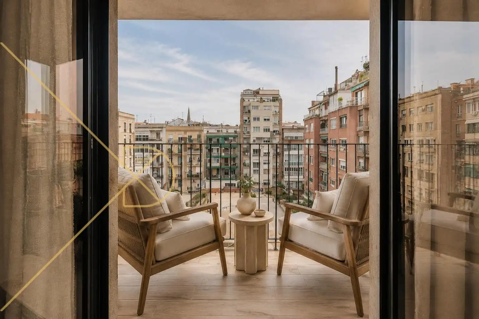 Terrasse von Dachboden zum Verkauf in Barcelona mit Klimaanlage, Heizung und Parkett