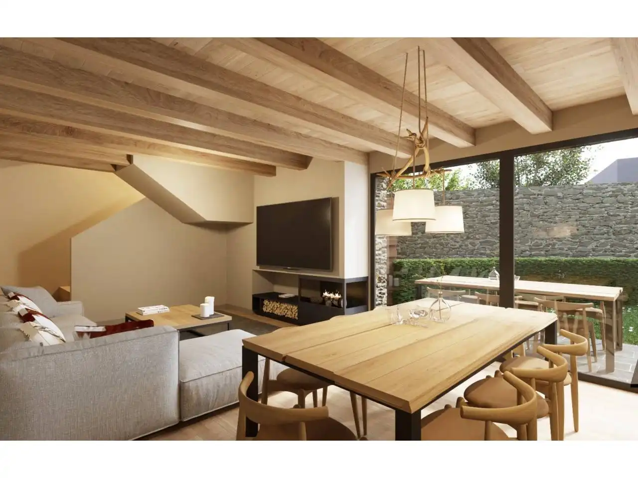 Living room of Houses for sale in Puigcerdà  with Heating, Private garden and Parquet flooring