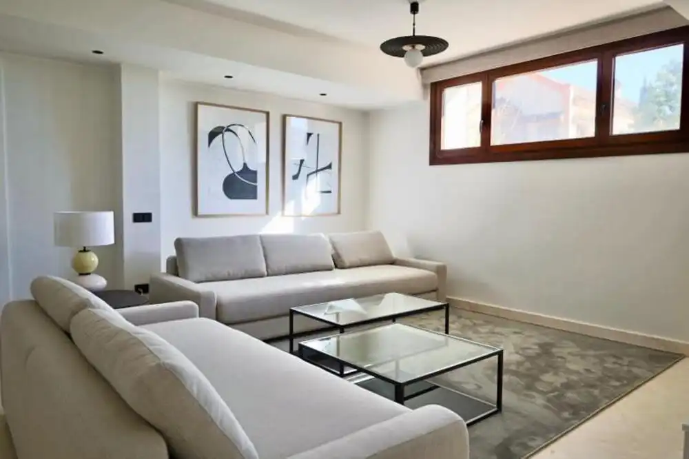 Living room of Houses for rent in Marbella  with Air Conditioner, Terrace and Furnished
