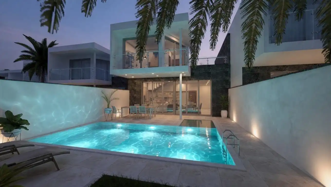 Swimming pool of Detached homes for sale in La Oliva  with Air Conditioner, Private garden and Terrace