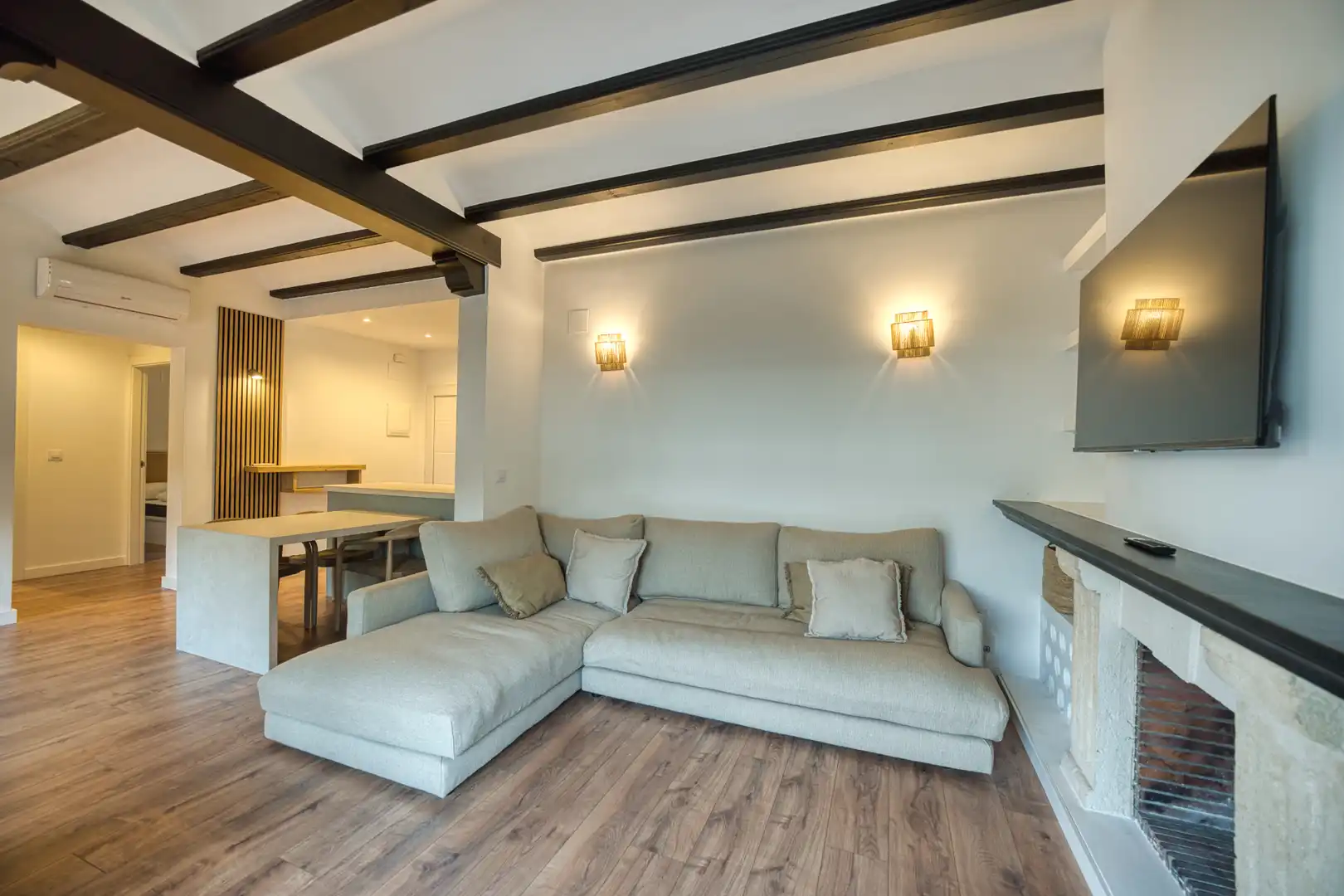 Living room of Houses for rent in Jávea / Xàbia  with Air Conditioner, Private garden and Parquet flooring