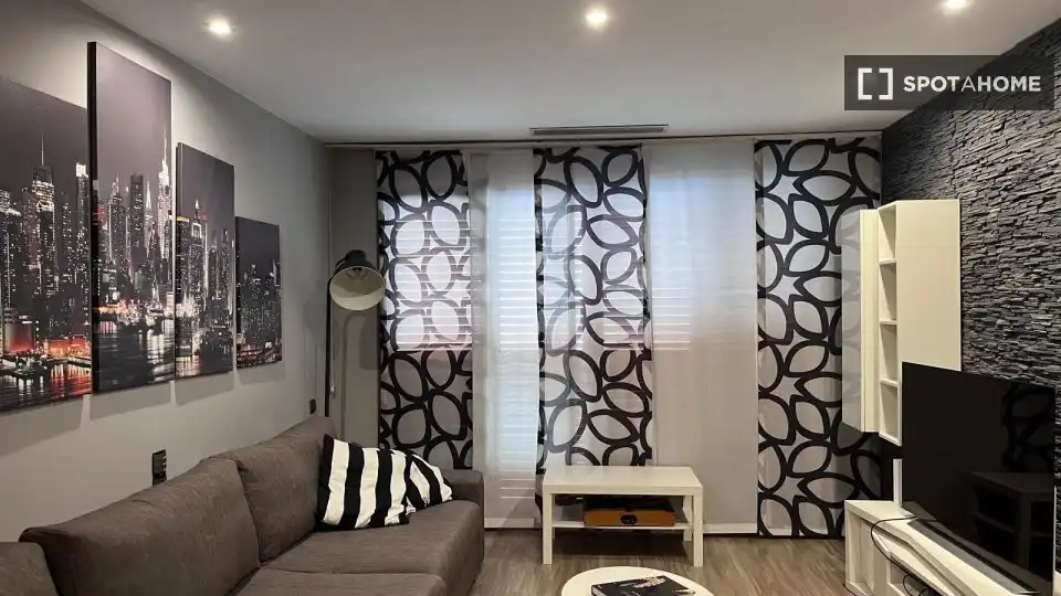 Wohnzimmer von Wohnung zur Miete in Valencia mit Klimaanlage, Heizung und Möbliert