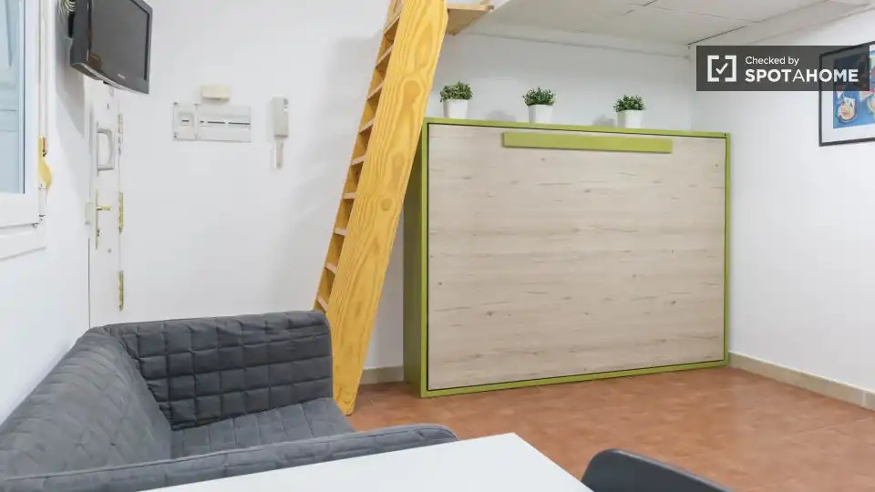 Bedroom of Study for share in Madrid  with Air Conditioner, Heating and Terrace