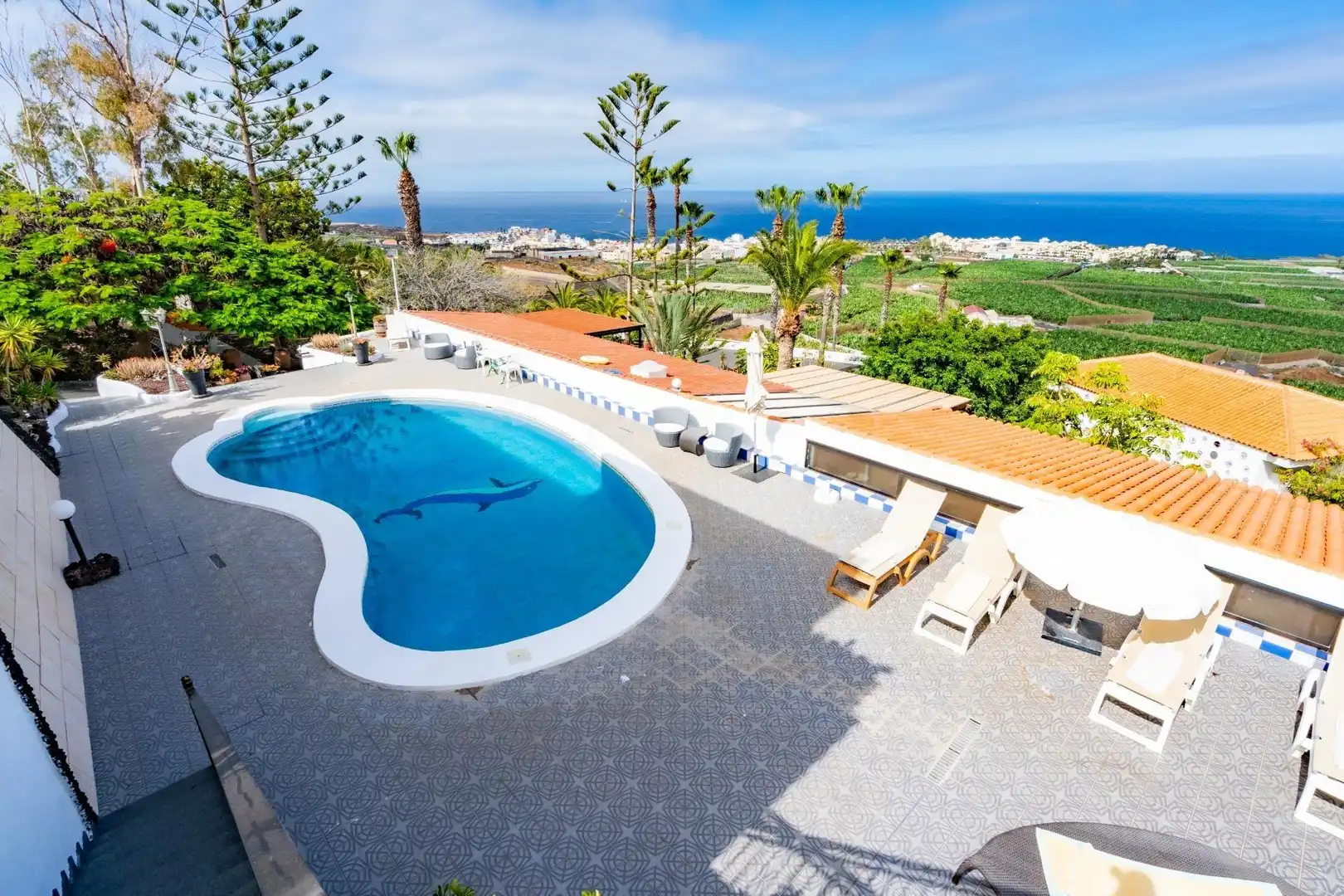 Piscina de Casa o xalet en venda en Guía de Isora amb Aire condicionat, Jardí privat i Terrassa