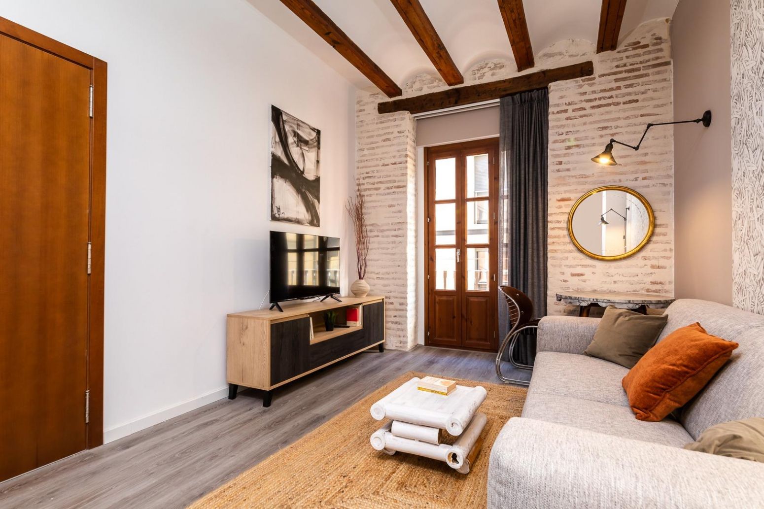 Sala de estar de Piso de alquiler en  Valencia Capital con Aire acondicionado, Calefacción y Parquet