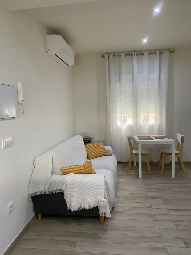 Sala d'estar de Pis de lloguer en  Sevilla Capital amb Aire condicionat, Moblat i Rentadora