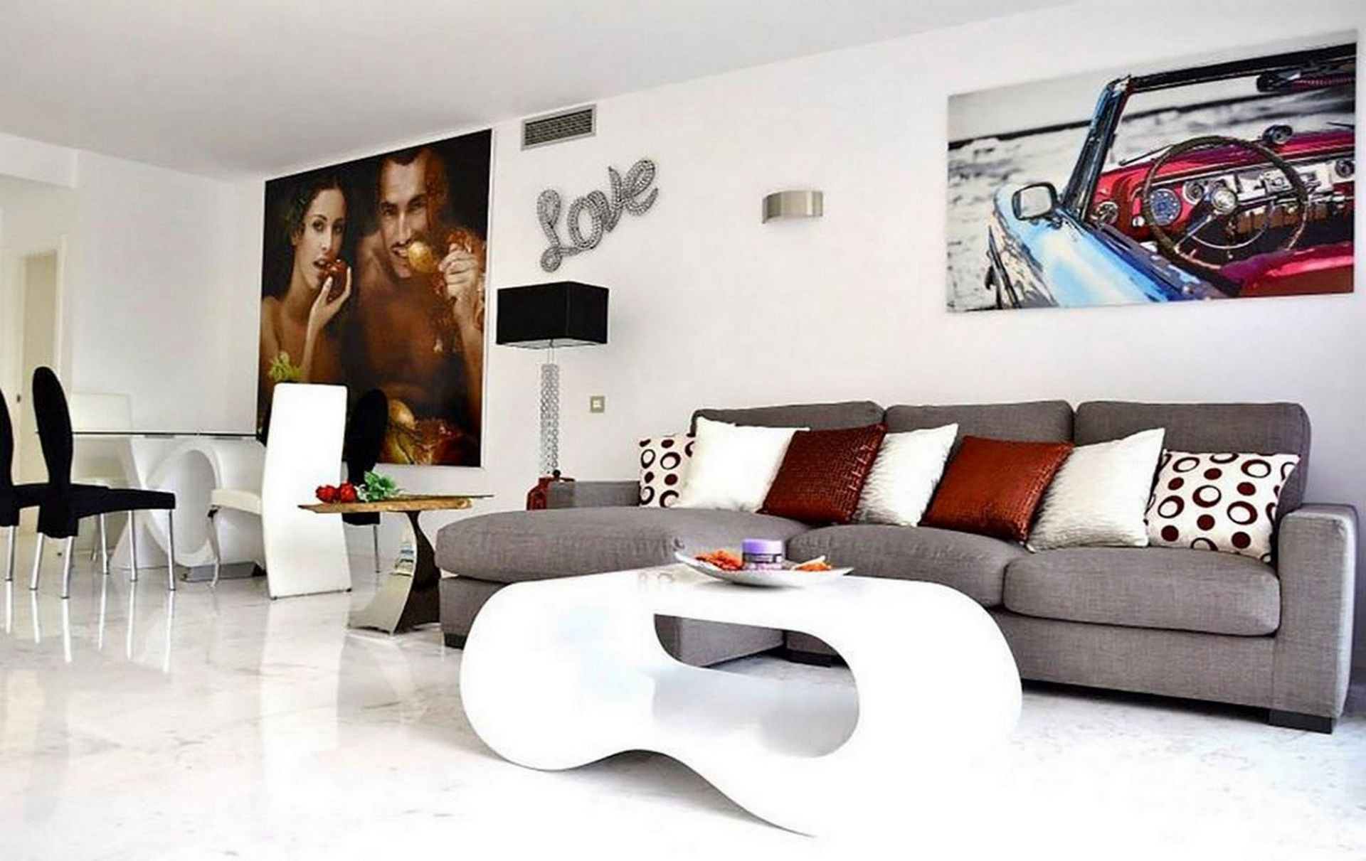 Sala d'estar de Pis de lloguer en Eivissa amb Aire condicionat, Moblat i TV